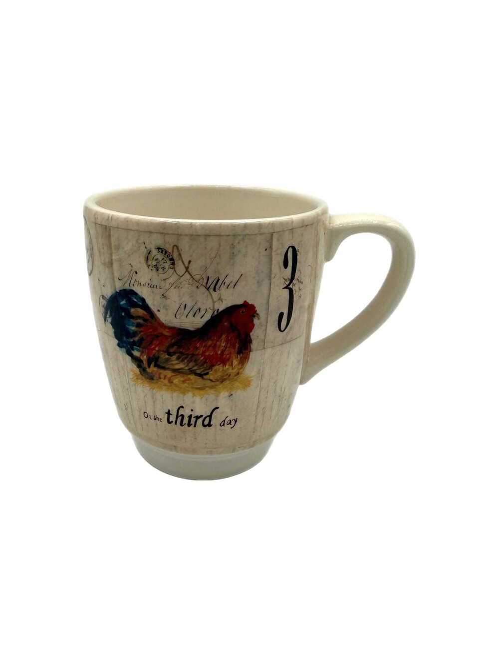Vintage Willaims Sonoma 12 Days of Christmas Day 3 & 4 Ceramic Mug